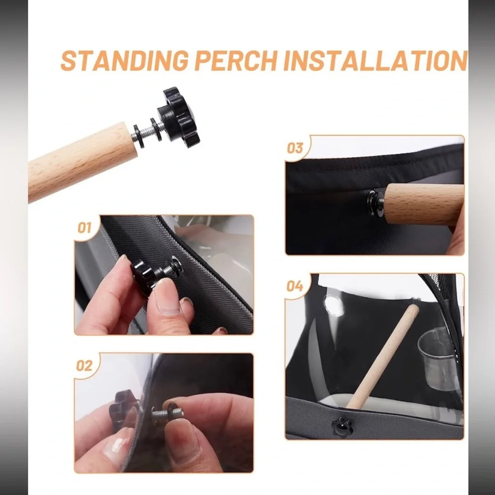 BRAND NEW Black Pet Bird Carrier/Travel Cage Bag